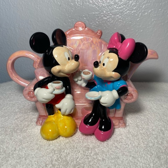Disney Other - Rare- Vintage Disney Collectible Ceramic Teapot- Mickey and Minnie- in box